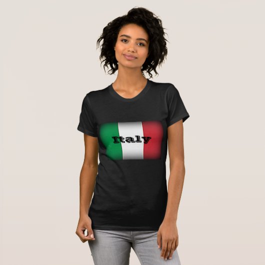 イタリア国旗のダークエッジ Tシャツ (正面フル)