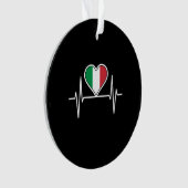 イタリア国旗のハートビート オーナメント (正面)