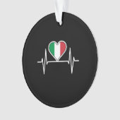 イタリア国旗のハートビート オーナメント (正面)