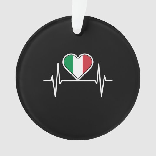 イタリア国旗のハートビート オーナメント (正面)