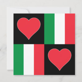 イタリア国旗のハート愛国的イタリアン挨拶 カード
