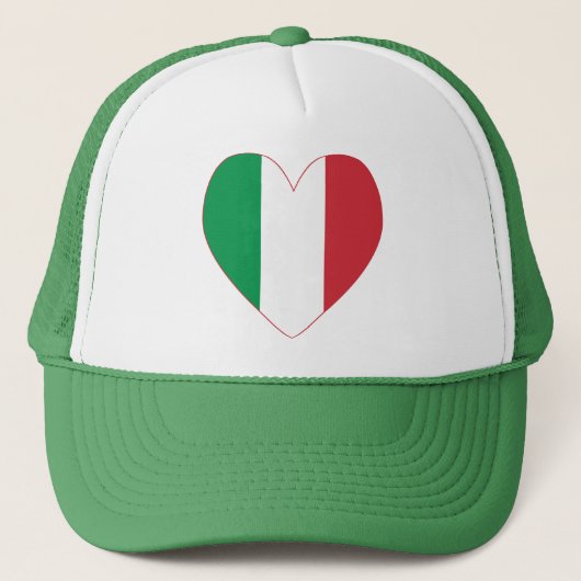イタリア国旗のハート縁ど赤 キャップ (正面)