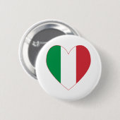 イタリア国旗のハート縁ど赤 缶バッジ (正面&裏面)