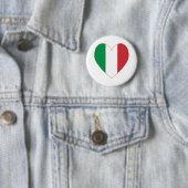 イタリア国旗のハート縁ど赤 缶バッジ (インサイチュ)