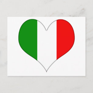 イタリア国旗のハート ポストカード