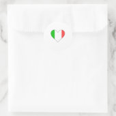 イタリア国旗のハート ラウンドシール (バッグ)