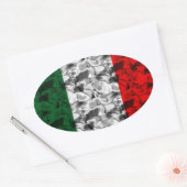 イタリア国旗のハート 楕円形シール (封筒)