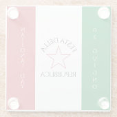 イタリア国旗のフェスタ・デラ・レパブブリカ ガラスコースター (裏面)