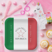 イタリア国旗のフェスタ・デラ・レパブブリカ ペーパープレート (パーティー)