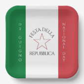 イタリア国旗のフェスタ・デラ・レパブブリカ ペーパープレート (正面)