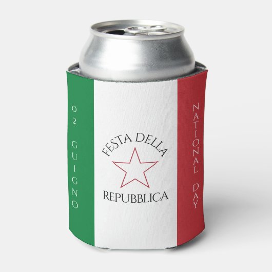 イタリア国旗のフェスタ・デラ・レパブブリカ 缶クーラー (缶正面)