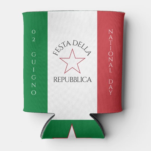 イタリア国旗のフェスタ・デラ・レパブブリカ 缶クーラー (正面)