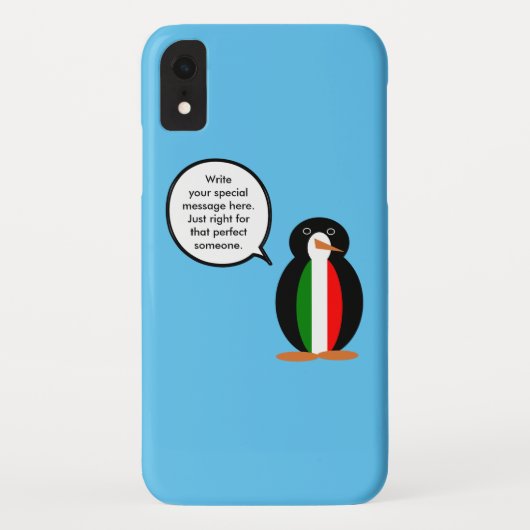 イタリア国旗のペンギンカスタムギフト Case-Mate iPhoneケース (裏面)