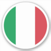 イタリア国旗の丸いシール シール (正面)