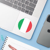 イタリア国旗の丸いシール シール (ノートパソコンとiPhone)