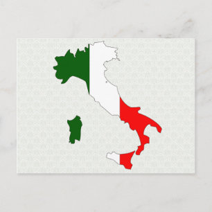 イタリア国旗の地図のフルサイズ ポストカード