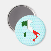 イタリア国旗の地図のフルサイズ マグネット (正面/裏面)