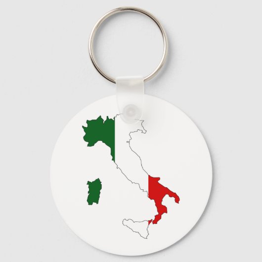 イタリア国旗の地図の形イタリアン状 キーホルダー (正面)