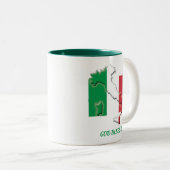 イタリア国旗の地図聖なる書物、 経典カスタマイズ ツートーンマグカップ (正面右)