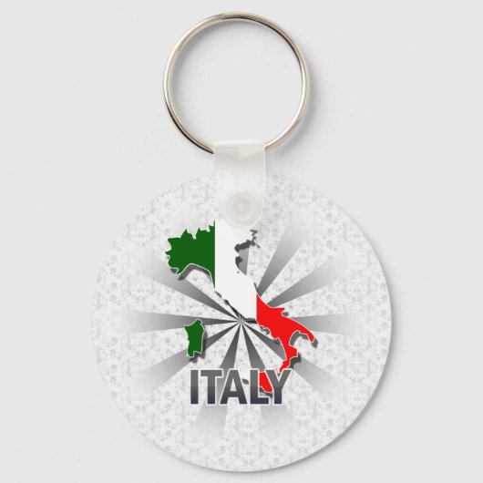 イタリア国旗の地図2.0 キーホルダー (正面)