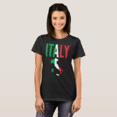 イタリア国旗の地図 – イタリアン Tシャツ (正面フル)