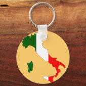 イタリア国旗の地図 キーホルダー (正面)
