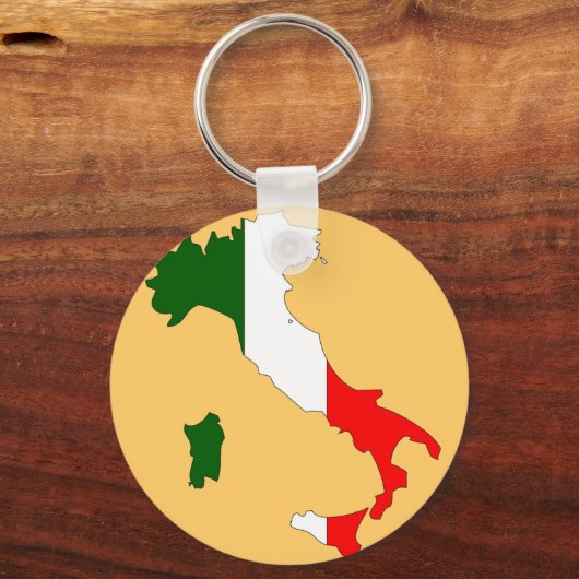 イタリア国旗の地図 キーホルダー (正面)