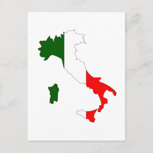 イタリア国旗の地図 ポストカード
