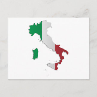 イタリア国旗の地図 ポストカード