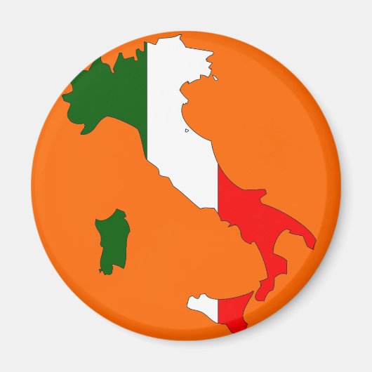 イタリア国旗の地図 マグネット (正面)