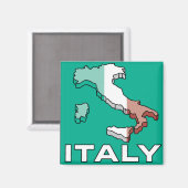 イタリア国旗の地図 マグネット (正面/裏面)