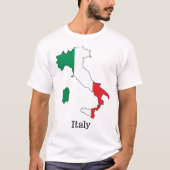 イタリア国旗の地図 – 土産コレクション Tシャツ (正面)