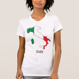 イタリア国旗の地図 – 土産コレクション Tシャツ