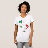 イタリア国旗の地図 – 土産コレクション Tシャツ (正面フル)