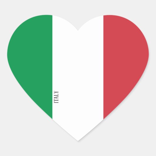 イタリア国旗の壮麗な愛国心 ハートシール (正面)