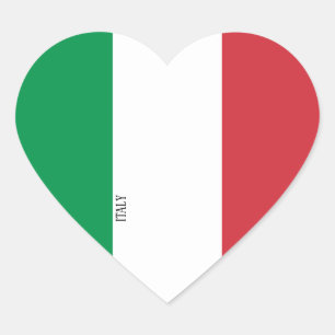 イタリア国旗の壮麗な愛国心 ハートシール
