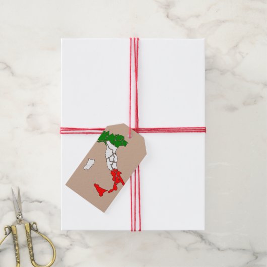 イタリア国旗の愛国的なサービス名誉勲 ギフトタグ (より糸付き)