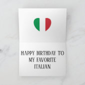 イタリア国旗の愛国的誕生日 カード (内部)