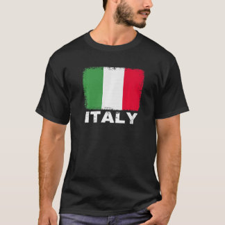 イタリア国旗の支イタリアン援女性男性 Tシャツ