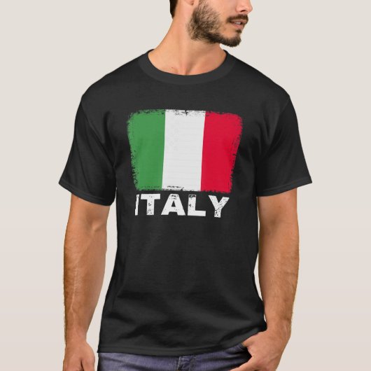イタリア国旗の支イタリアン援女性男性 Tシャツ (正面)