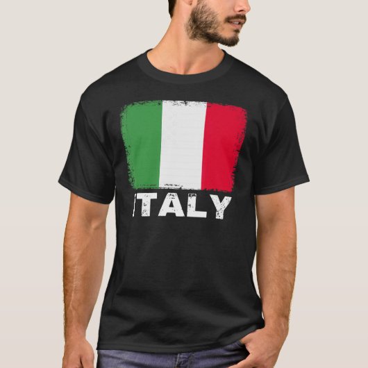 イタリア国旗の支イタリアン援女性男性 Tシャツ (正面)