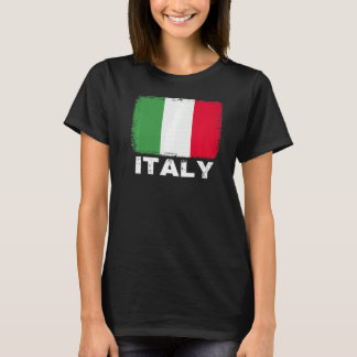 イタリア国旗の支イタリアン援女性男性 Tシャツ