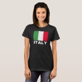 イタリア国旗の支イタリアン援女性男性 Tシャツ (正面フル)