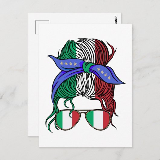 イタリア国旗の散らかっイタリアンたパン ポストカード (正面/裏面)