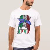 イタリア国旗の散らかっイタリアンたパン Tシャツ (正面)