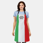イタリア国旗の柄を使ったオーダーメイドエプロン エプロン (着用した状態)