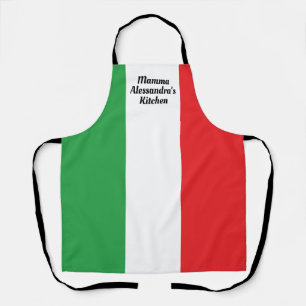 イタリア国旗の柄を使ったオーダーメイドエプロン エプロン