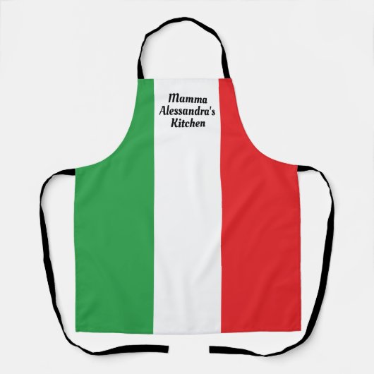 イタリア国旗の柄を使ったオーダーメイドエプロン エプロン (正面)