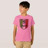 イタリア国旗の紋章キッズTシャツ Tシャツ (正面フル)