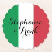 イタリア国旗の結婚色 ペーパーコースター (正面)